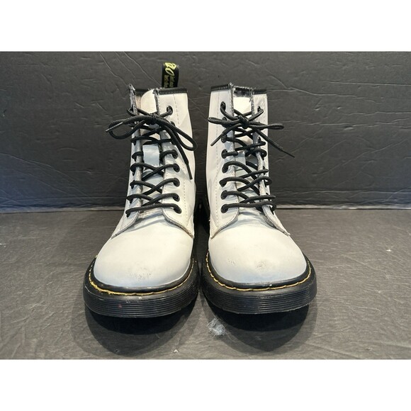 Karardo  White Vegan Leather Lace Up Combat  Boots Women's Size 8.5 (39) - Picture 3 of 10